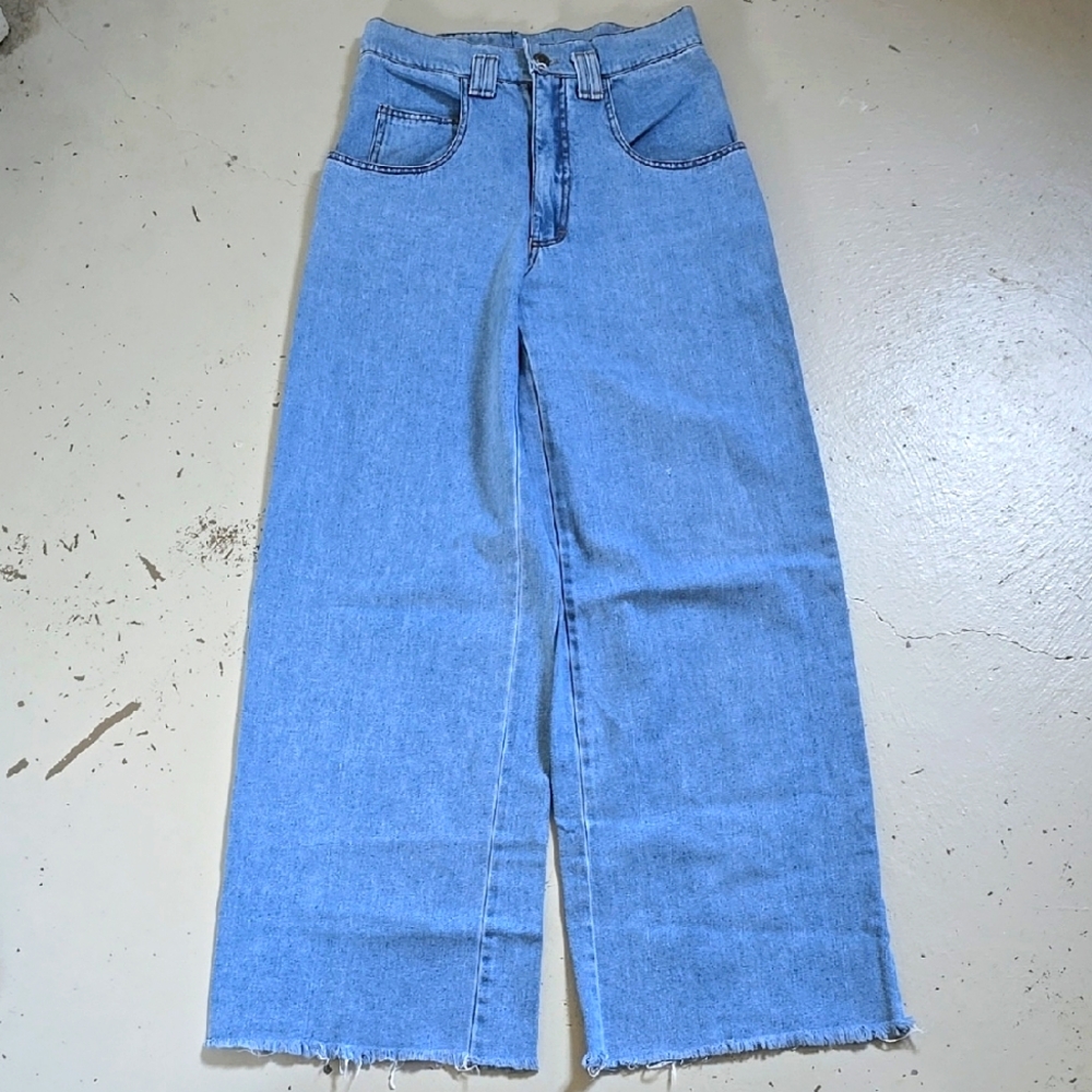 Vintage Wide Leg 90s Jeans Light Blue Wash Size 7